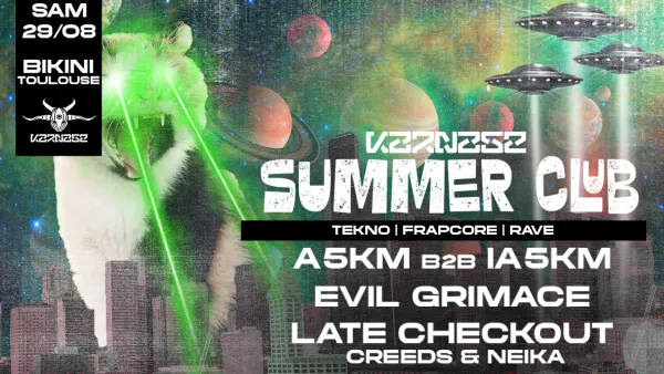 Karnage Summer Club #3 : EVIL GRIMACE + A5KM + LATE CHECKOUT (CREEDS & NEIKA)+ MODIEVAL | Le Bikini - Nocto