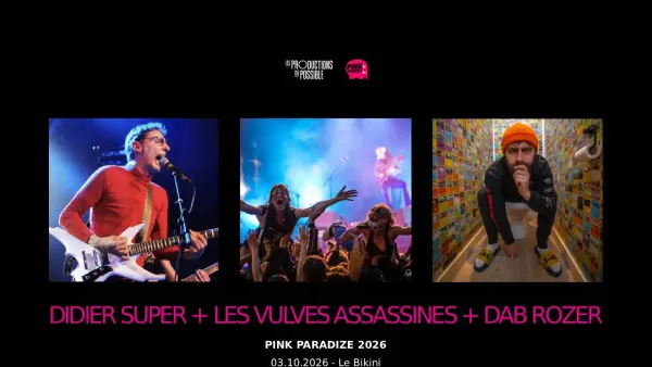 DIDIER SUPER + LES VULVES ASSASSINES + DAB ROZER [Pink Paradize 2026] | Le Bikini