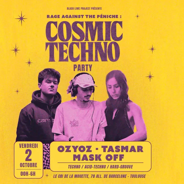 Affiche de l'événement 🛸 Rage Against The Péniche : Cosmic Techno Party IV 🚀