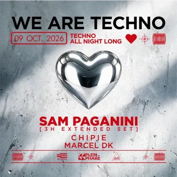 Affiche de l'événement Plein Phare : We Are Techno w/ Sam Paganini