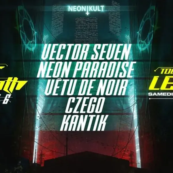 Affiche de l'événement Cybersynth 2026 : Vector Seven + Neon Paradise + DJ set Neon Kult