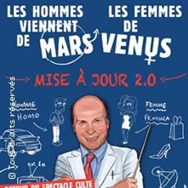 Affiche de l'événement Les Hommes viennent de Mars et les Femmes de Vénus – Mise à jour 2.0 - Tournée
