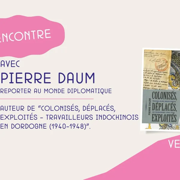 Affiche de l'événement Rencontre littéraire avec Pierre Daum
