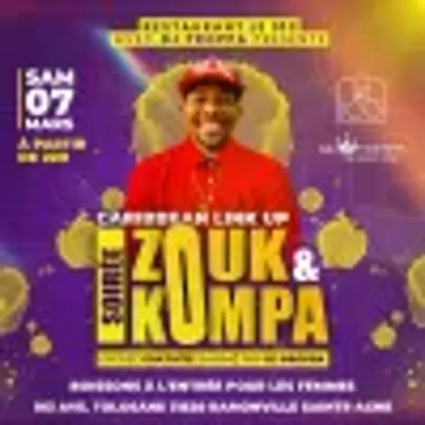 Affiche de l'événement Soirée Zouk Et Kompa