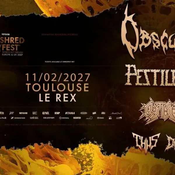 Affiche de l'événement Shred Fest : Obscura & Pestilence & Cryptic Shift & Thus & DVRK
